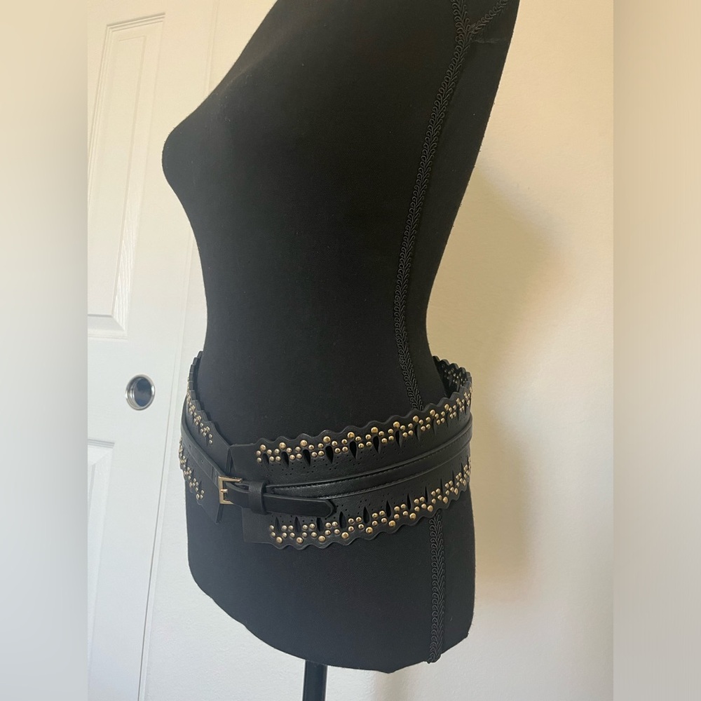 Black & Gold Studded Chain Waist Belt | Adjustable Dress Belt | Never Worn - Picture 7 of 12